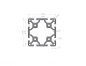 Preview: strut profile 60x60 mm with groove width 6 mm Black
